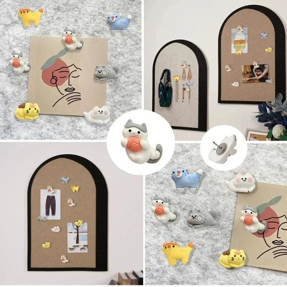 30 pcs Cat Push Pins Cute Thumbtacks Cartoon Pushpins for Cork Board Photo Memo - Picture 3 of 7